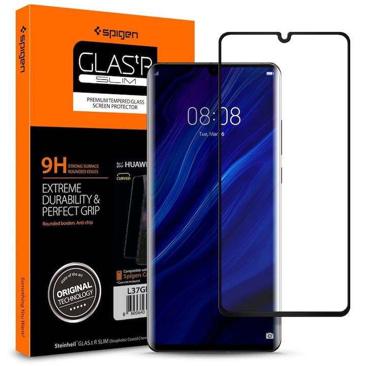 Фолио за Huawei P30 Pro/P30 Pro New Edition, Spigen Glas.tR Slim, черно