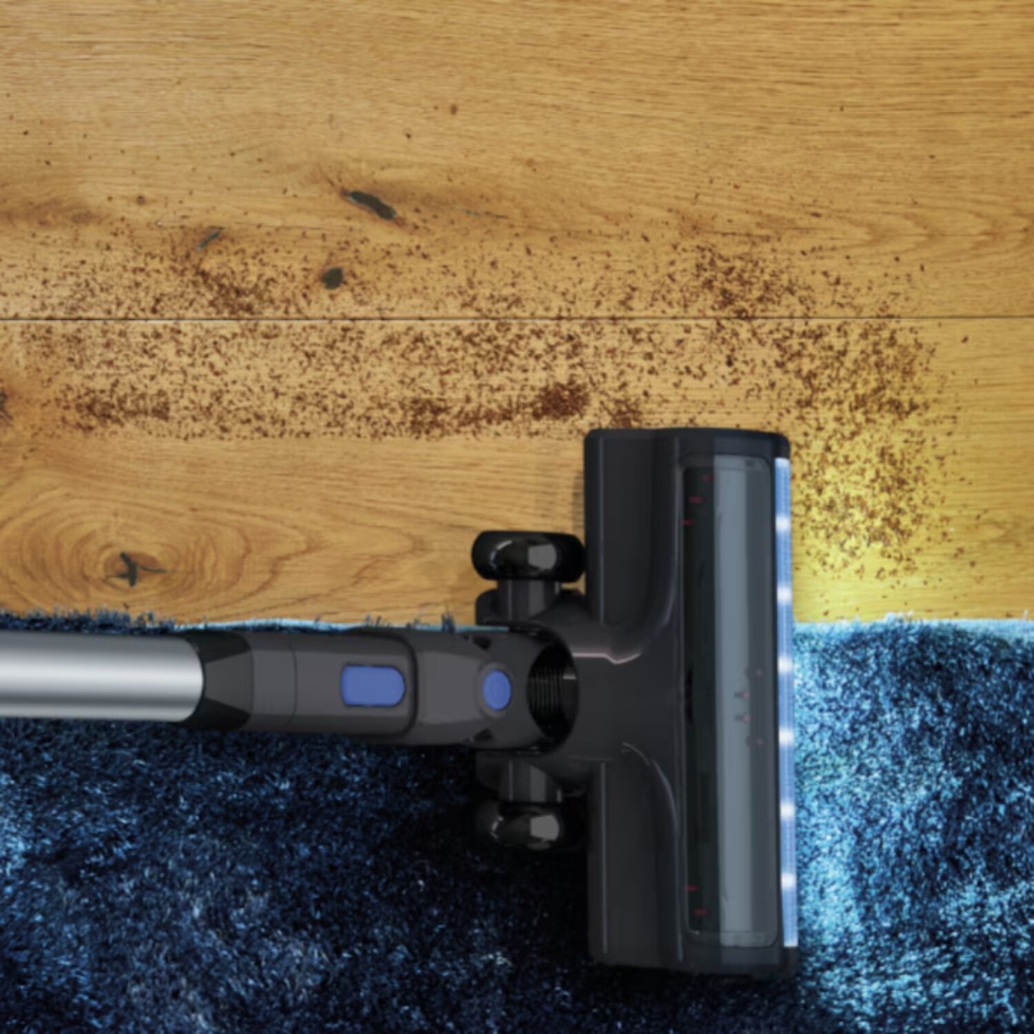 Aspirator vertical fara fir Rowenta X-Pert 3.60 RH6921WO, autonomie 45 minute, iluminare LED, recipient praf 0.5 L, albastru & gri