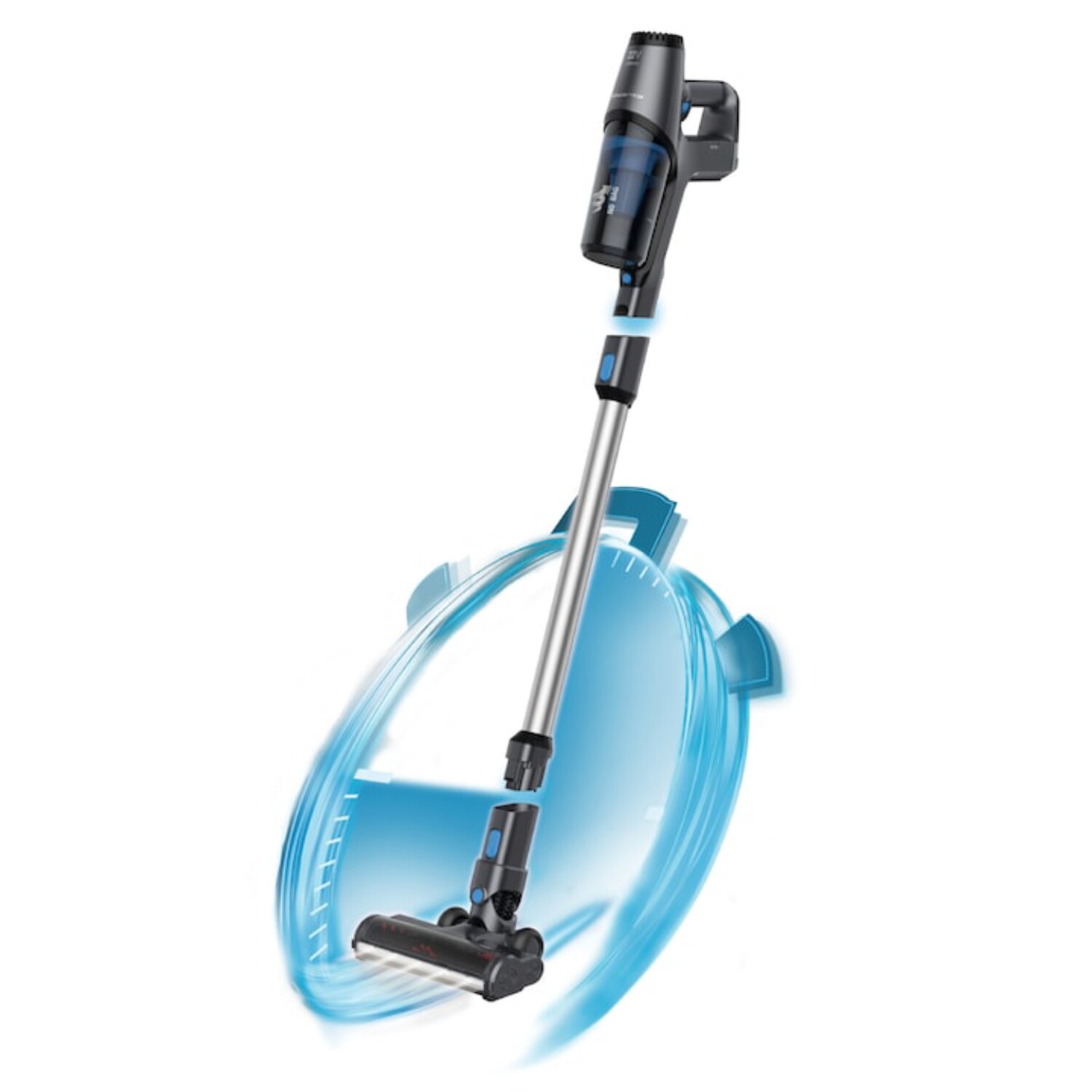 Aspirator vertical fara fir Rowenta X-Pert 3.60 RH6921WO, autonomie 45 minute, iluminare LED, recipient praf 0.5 L, albastru & gri