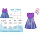 Costum carnaval model sirena, Printesa Ariel, Party Chili®, Disney, Craciun, Halloween, Bumbac, Violet, 4-5 ani, 100cm