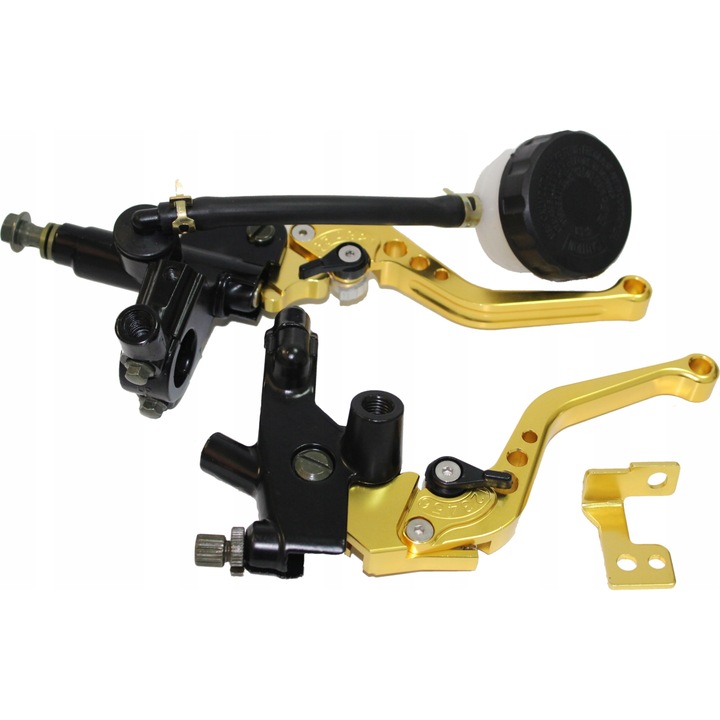 Kuplungkar + fékkar készlet, alkatrészek, sárga/fekete