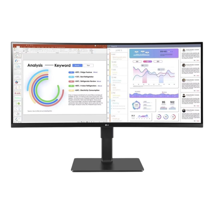 LG 34BQ77QB-B számítógép monitor 86,4 cm (34") 3440 x 1440 pixelek UltraWide Quad HD LED Fekete (34BQ77QB-B.AEU)