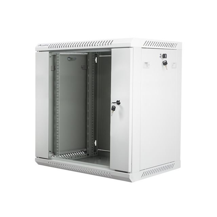 Lanberg 12U 19" fali rack szekrény 600x450mm szürke (WF01-6412-10S) (WF01-6412-10S)