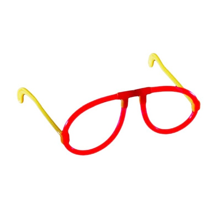 Ochelari luminescenti de petrecere, PROCART, forma aviator, accesoriu neon, rosu