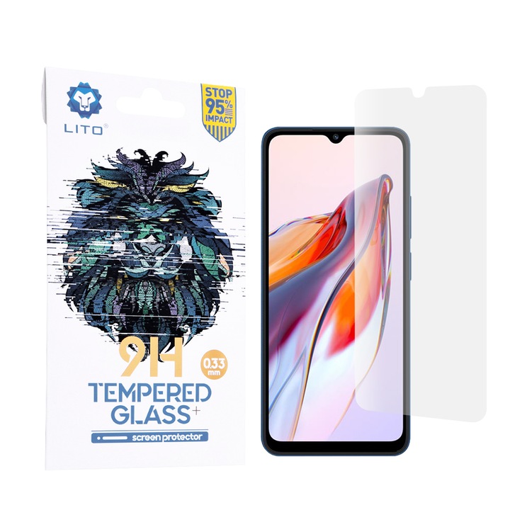 Folie sticla pentru Xiaomi Redmi 12C, Lito 2.5D Tempered Glass, Clear