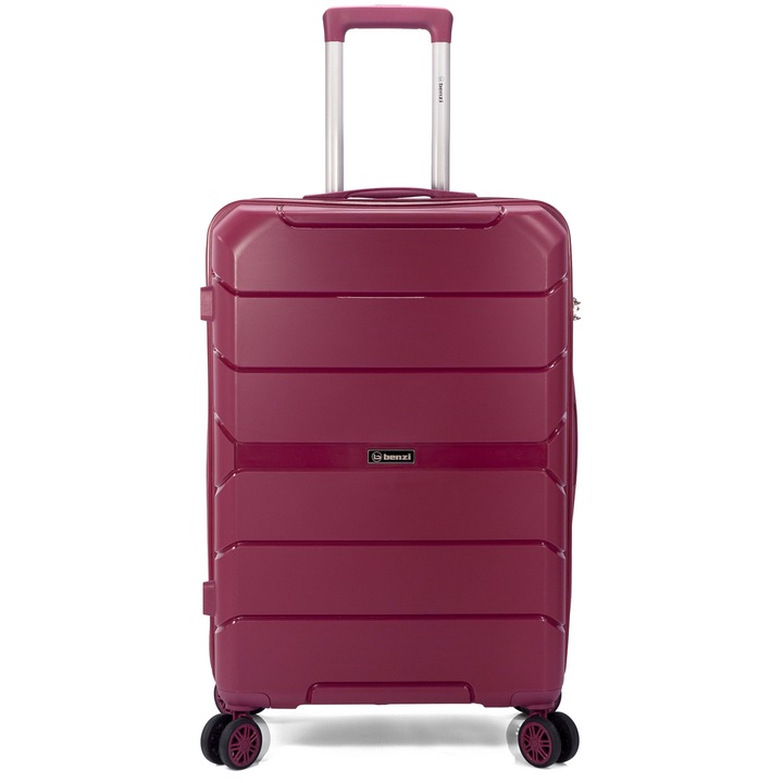 Troler Cabina Benzi BZ 5712, Polipropilena, 4 Roti Duble, 56 cm, Grena