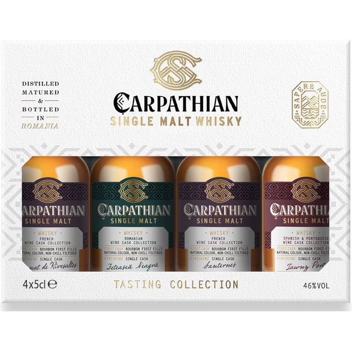 Pachet Whisky Carpathian, 46%, 4 x 0.05l