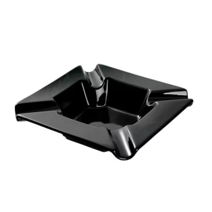 Scrumiera Angelo Premium pentru 4 trabucuri, confectionata din ceramica, dimensiune 22cm X 22cm X 5cm, culoare negru
