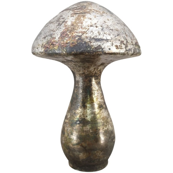 Ciuperca decorativa, Exner, Sticla, Gri, 12x12x18 cm