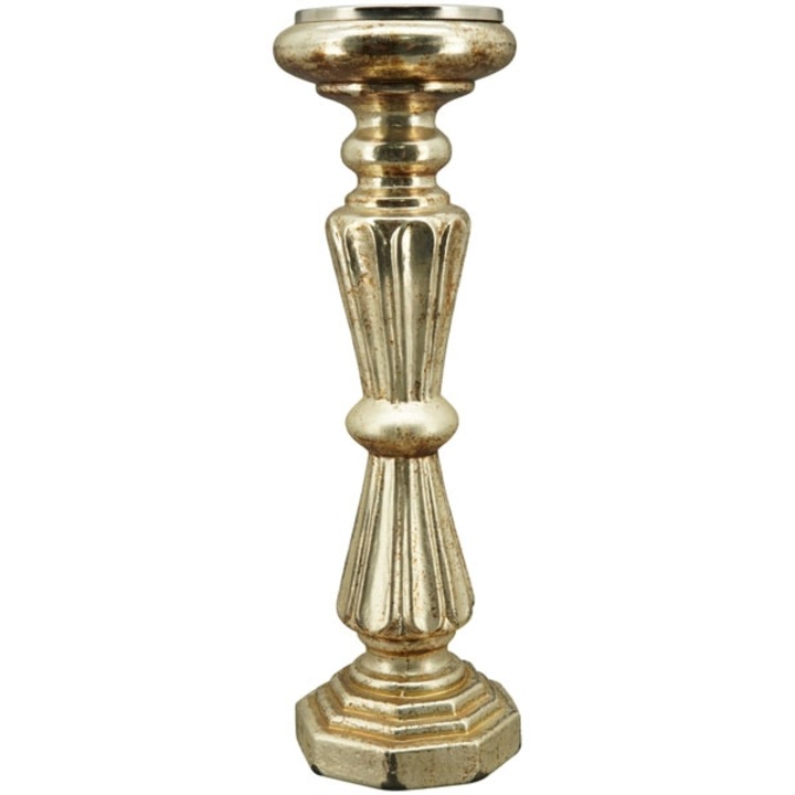 Aurum Gyertyatartó, Üveg, 15x15x51 cm, Arany