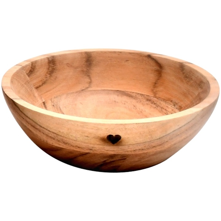 Dekoratív tál, Exner, Fa, 20 x 20 x 7 cm, Natúr