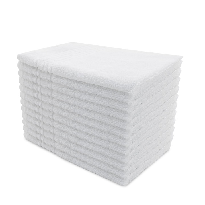 Комплект 12 кърпи Greek Hotel Supplier, 30x50 см, 100% памук 550 GSM, Бял
