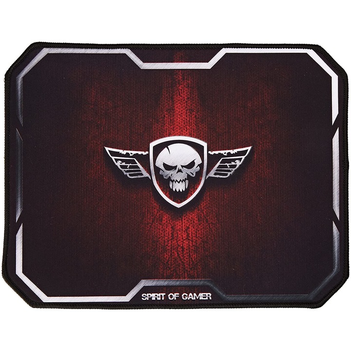 MousePad Spirit of Gamer Winged Skull, 295mm x 235mm x 3mm, Negru