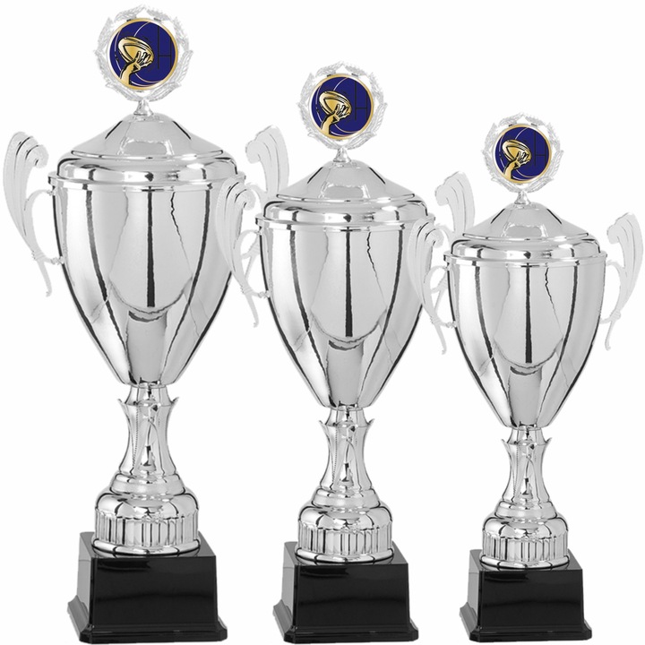 Set 3 Cupe Rugby cu Capac, Metal, Plastic, 58, 53, 50 cm