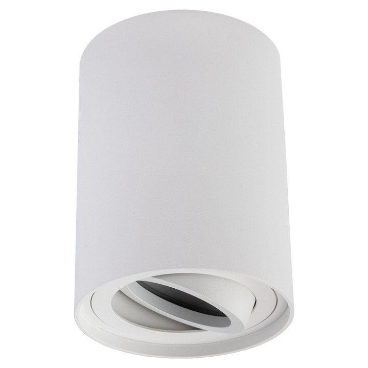 Spot LED mobil cu halogen montat pe suprafata, Aluminiu, GU10, Cilindru, Alb, 115 mm, AMAT-L, LUMILED