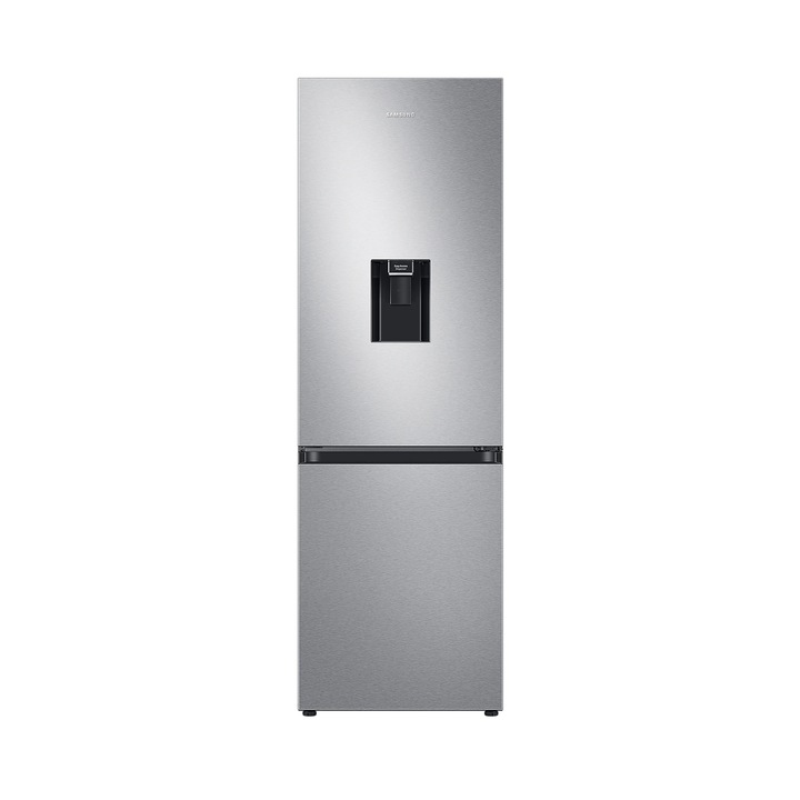 Combina frigorifica, Samsung RB34C632DSA/EF, Clasa energetica D, 341L, M: 185 cm, Racire totala, No Frost, Argintiu