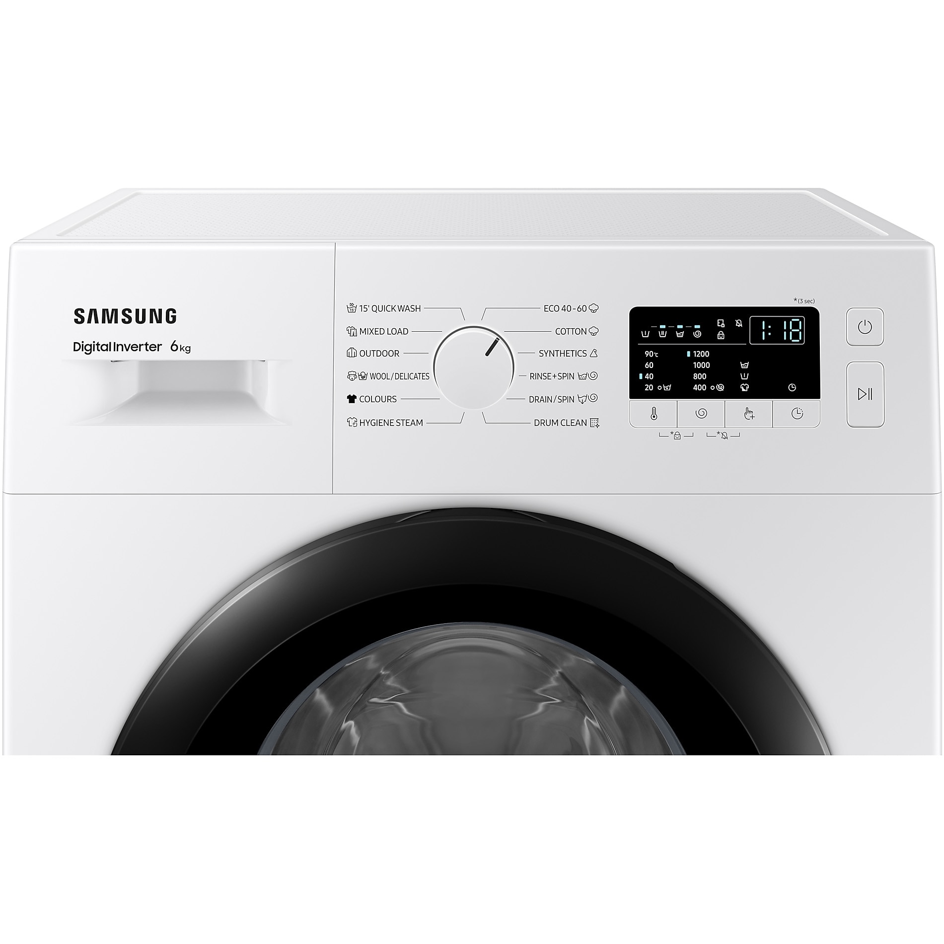 Masina de spalat rufe Slim Samsung WW60A3120BE/LE, 6 kg, Clasa C, 1200 RPM, Hygiene Steam, Alb