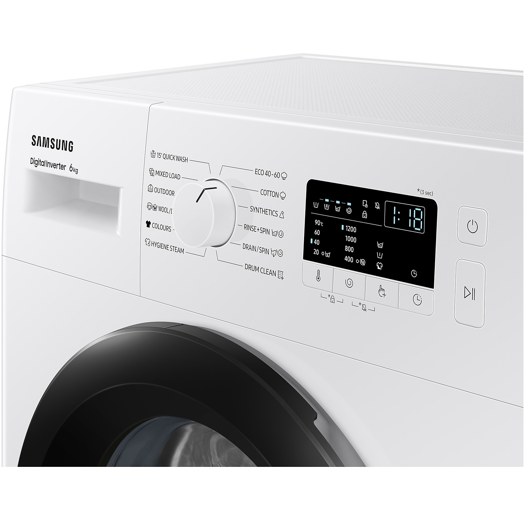 Masina de spalat rufe Slim Samsung WW60A3120BE/LE, 6 kg, Clasa C, 1200 RPM, Hygiene Steam, Alb