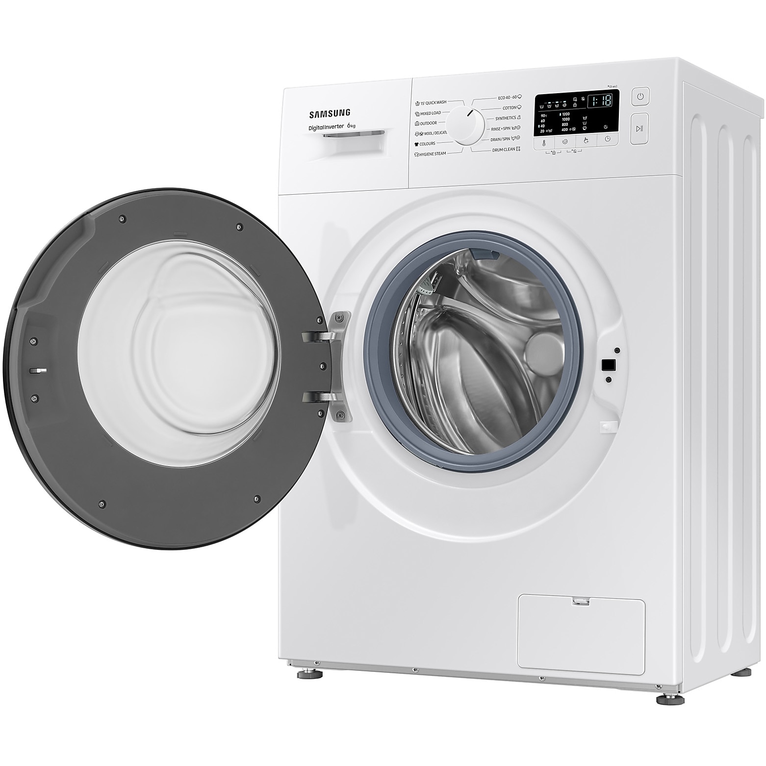 Masina de spalat rufe Slim Samsung WW60A3120BE/LE, 6 kg, Clasa C, 1200 RPM, Hygiene Steam, Alb