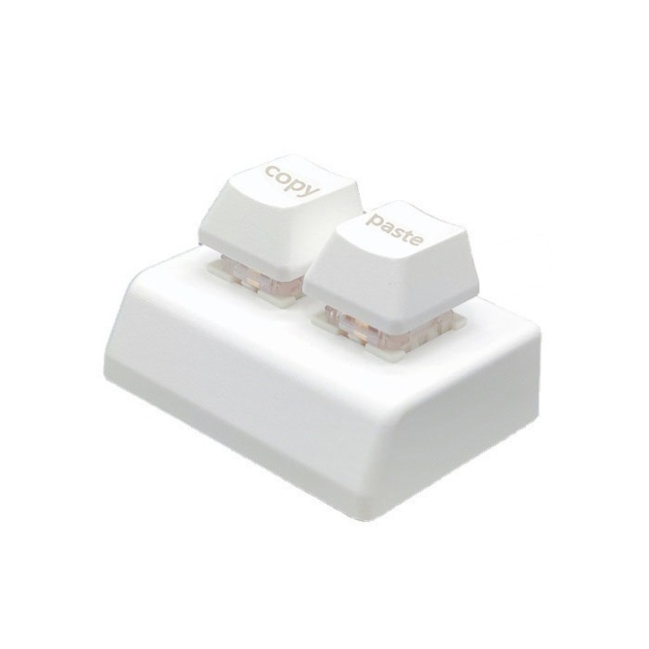 Tastatura, Roffie, 2 Butoane, USB, Alb