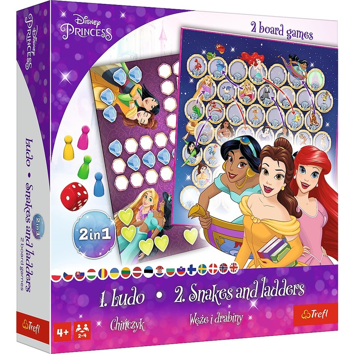 Игра Trefl 2в1 - Disney Princess: Ludo/Snakes and ladders