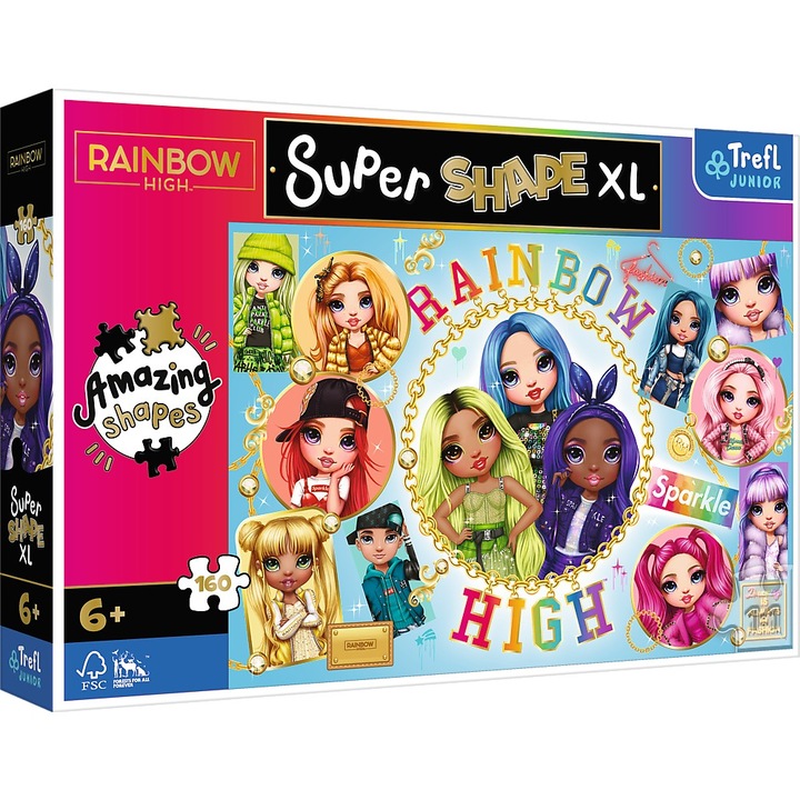 Пъзел Trefl Primo Super Shape XL - Rainbow High: Colorful friends, 160 части