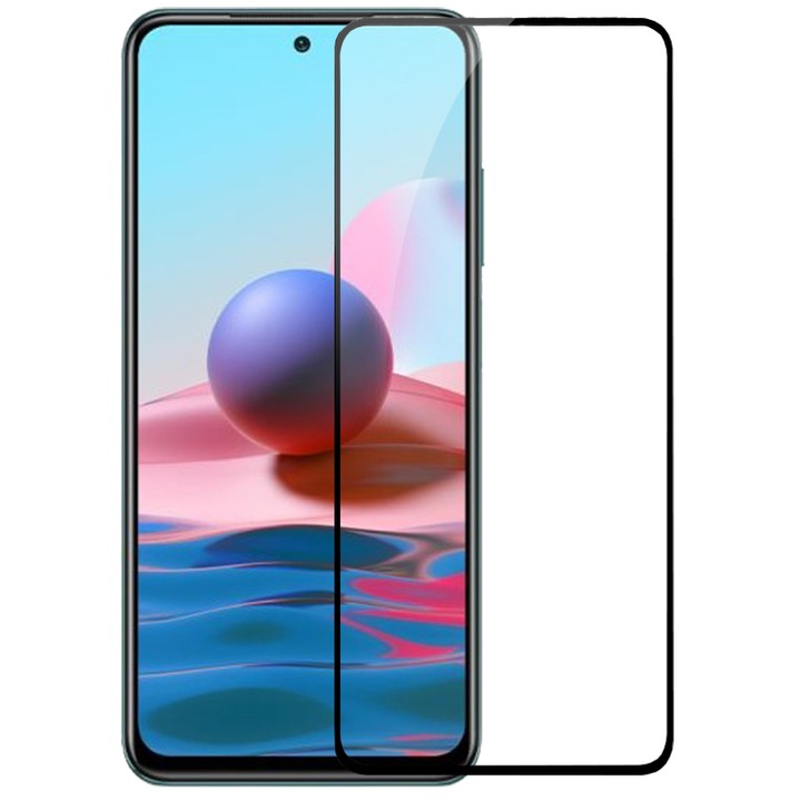 Folie pentru Xiaomi Redmi Note 10/Note 10S/Poco M5S, Sticla securizata, Black