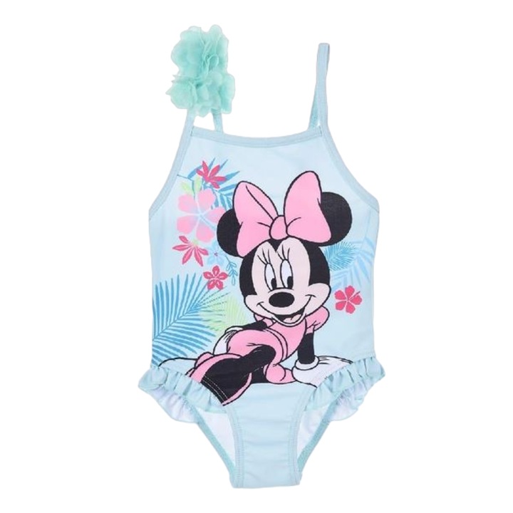 Costum de baie bebe, intreg Minnie Mouse cu floare 18326, Albastru