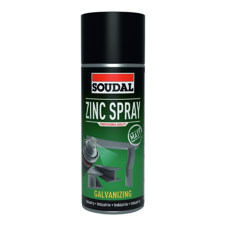 Spray zinc mat Soudal, 400 ml