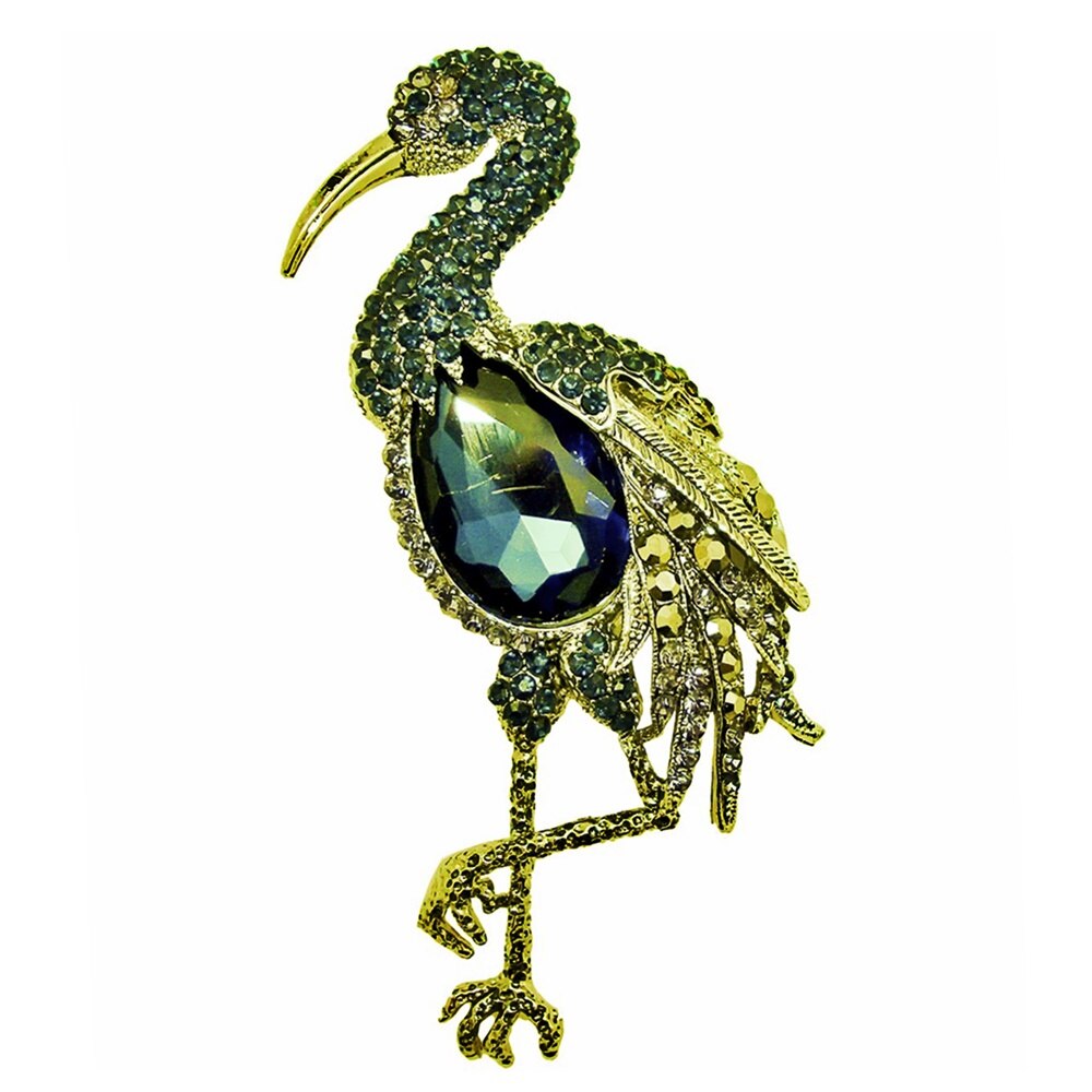 Brosa flamingo Lolo multicolora 3x7cm, Aliaj metalic