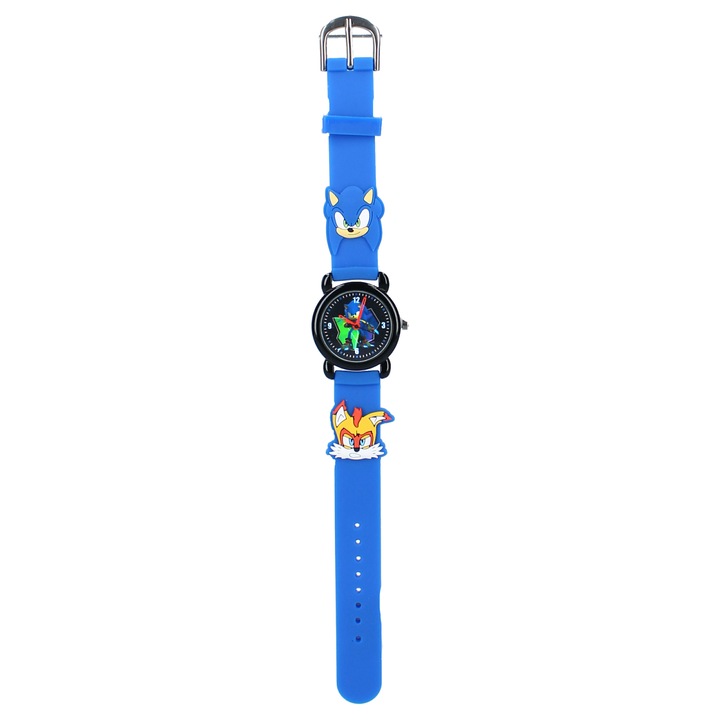 Ceas de mana copii Sonic prime Kids Time, Negru/Albastru