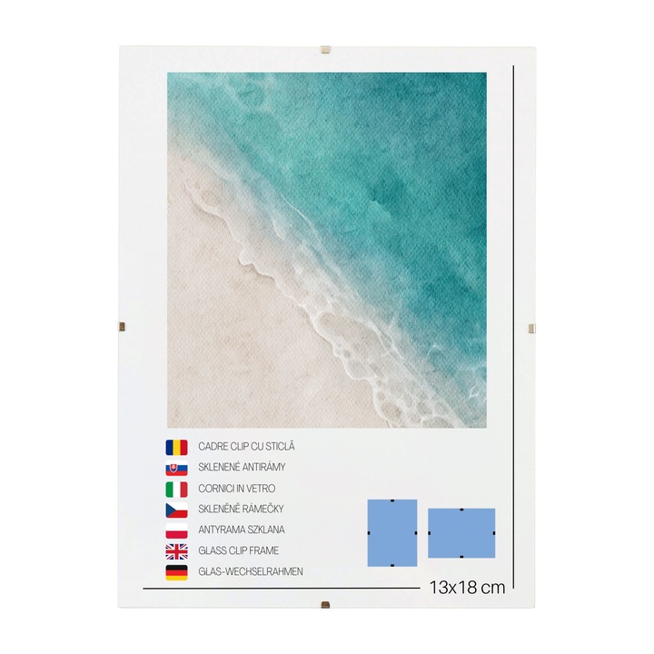 Clip frame, MPINK, transparent plexiglas, 13x18 cm