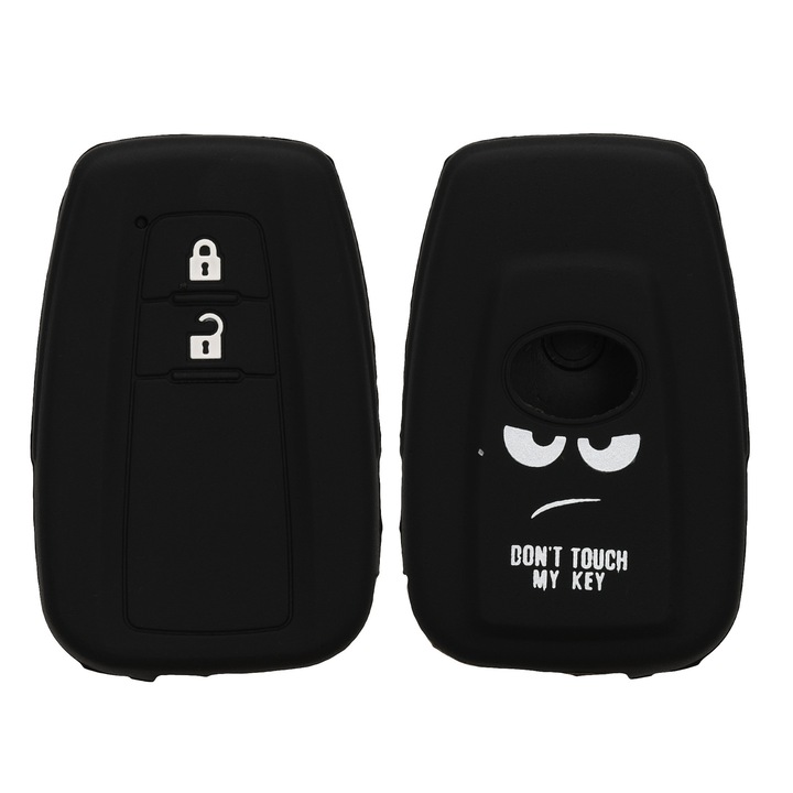 Husa cheie auto Kwmobile pentru Toyota RAV4, Prius, Auris, Yaris, anti-alunecare, TPU, alb, negru