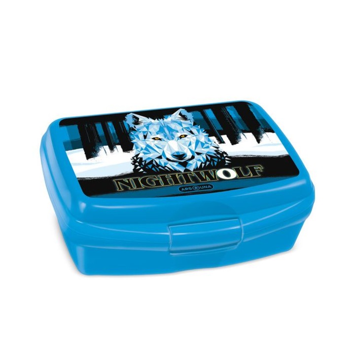 Kутия за храна Ars Una Nightwolf, С едно отделение, 16.5 x 6 x 13.5, Син