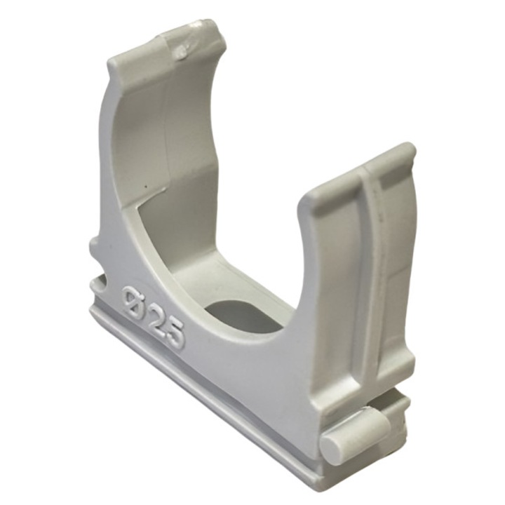 Set 100 Cleme Fixare Pentru Teava, Copex, Tub pvc, Ø25mm, Interconectabile, ECCF25, Elettrocanali Italia