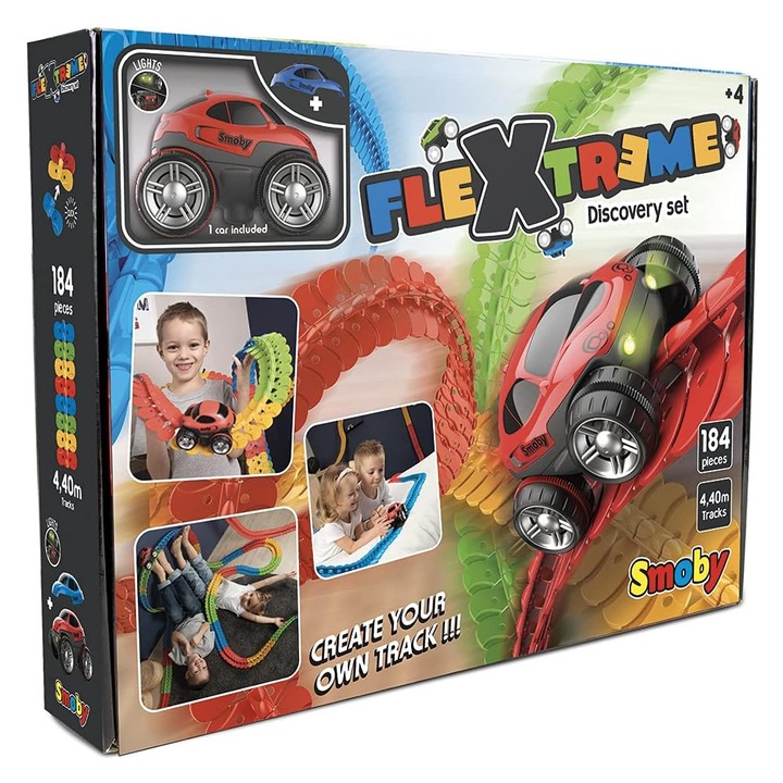 Játszókészlet Smoby Flextreme *1809021 1-56/71, Rugalmas pálya, 184 részes, 4,40 méter, 32 cm