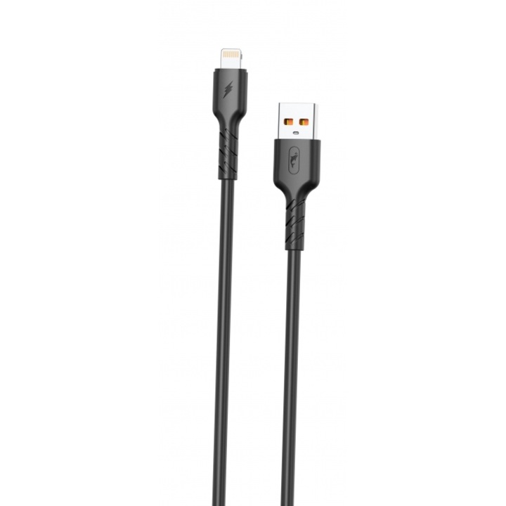 Cablu USB, SkyDolphin, Lightning, 2.4A, 1m, Negru