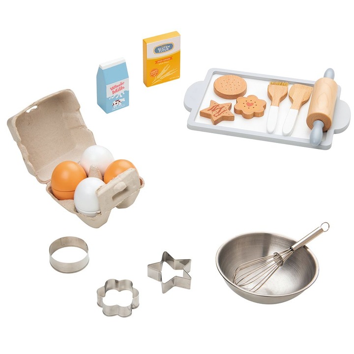 Комплект за печене с дървени продукти и аксесоари, Lelin Toys