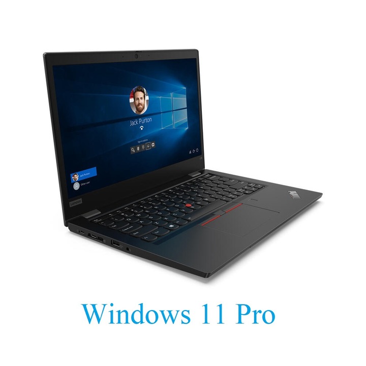 Лаптоп ThinkPad L13 Gen 2 (AMD), 13.3" FHD IPS, AMD Ryzen 5 PRO 5650U 6-core, 8 GB DDR4, 128 GB SSD m2 PCIe, AMD Radeon Graphics, Windows 11 Pro, Aluminium Case 1.39 kg Black