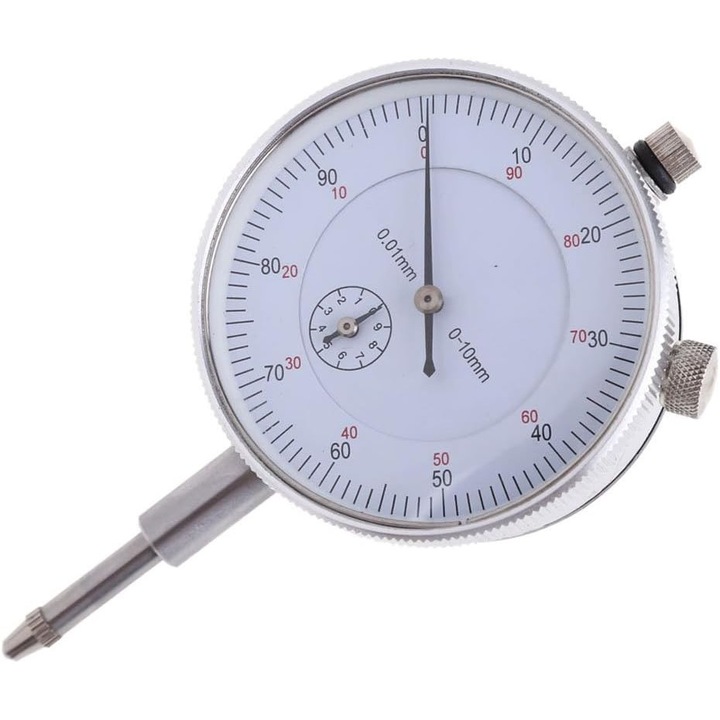 Indicator metric de precizie, 0-10 mm, Argintiu
