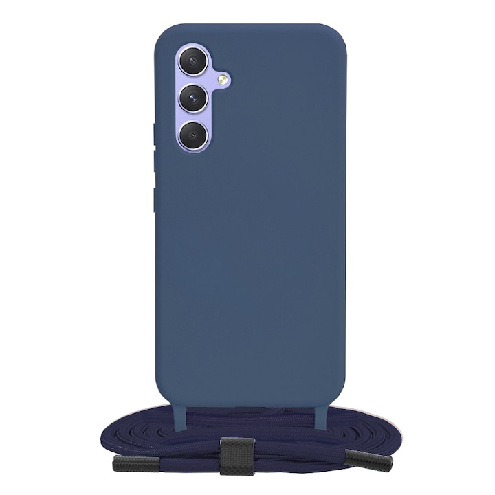 Husa de protectie compatibila cu Samsung Galaxy A54, Metal, Albastru