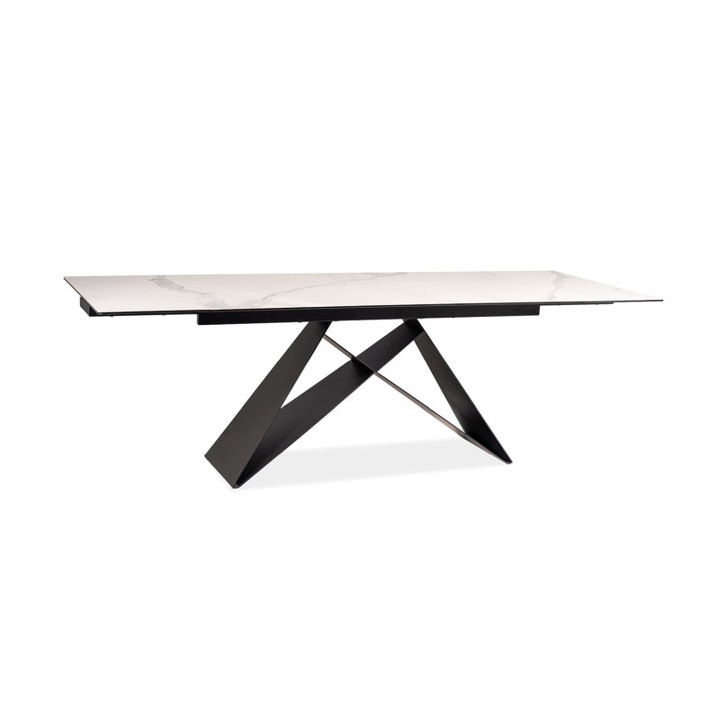 Керамична маса Westin IIi мрамор бял/черен мат L160-240x90xH76 cm