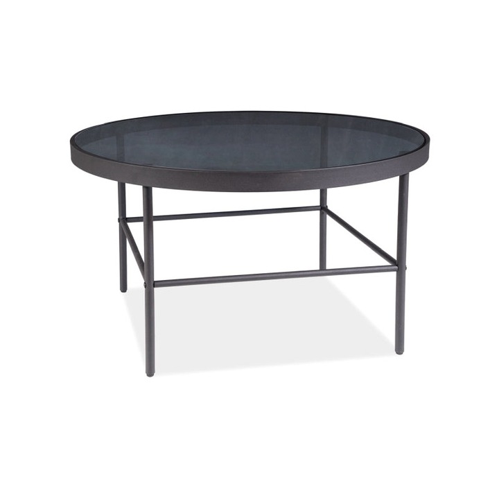 Маса Vanessa Transparent Grey / Black Fi, Ø80xH45 см