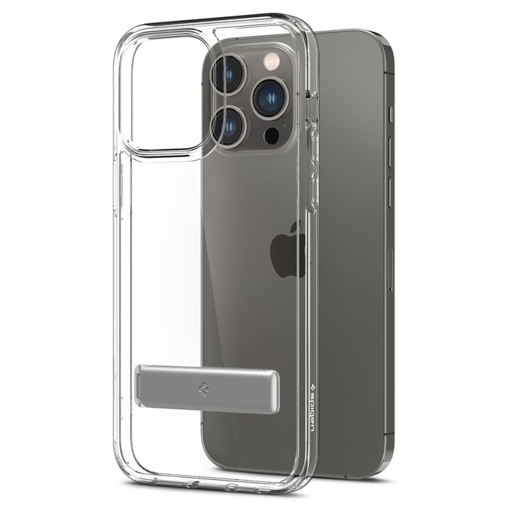 Husa de protectie compatibila cu Apple iPhone 14 Pro Max, cu stand, Ultra Hybrid S, silicon, Transparent