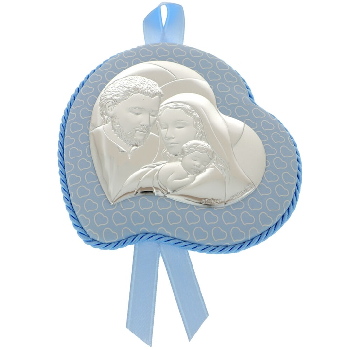 Szent Család kék szív ikon 11cm