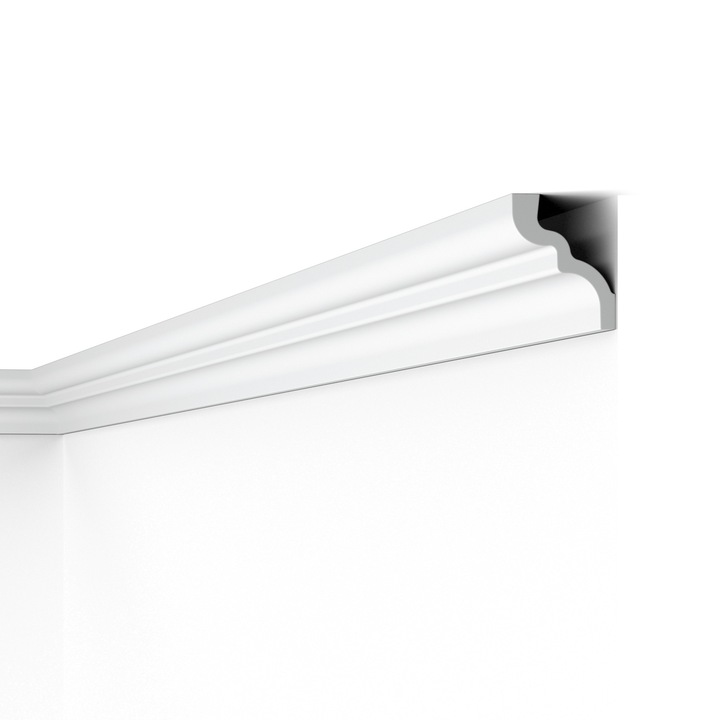 Cornisa decorativa din polistiren de inalta densitate Nomastyl C, 80mmx65mm, lungime 2m