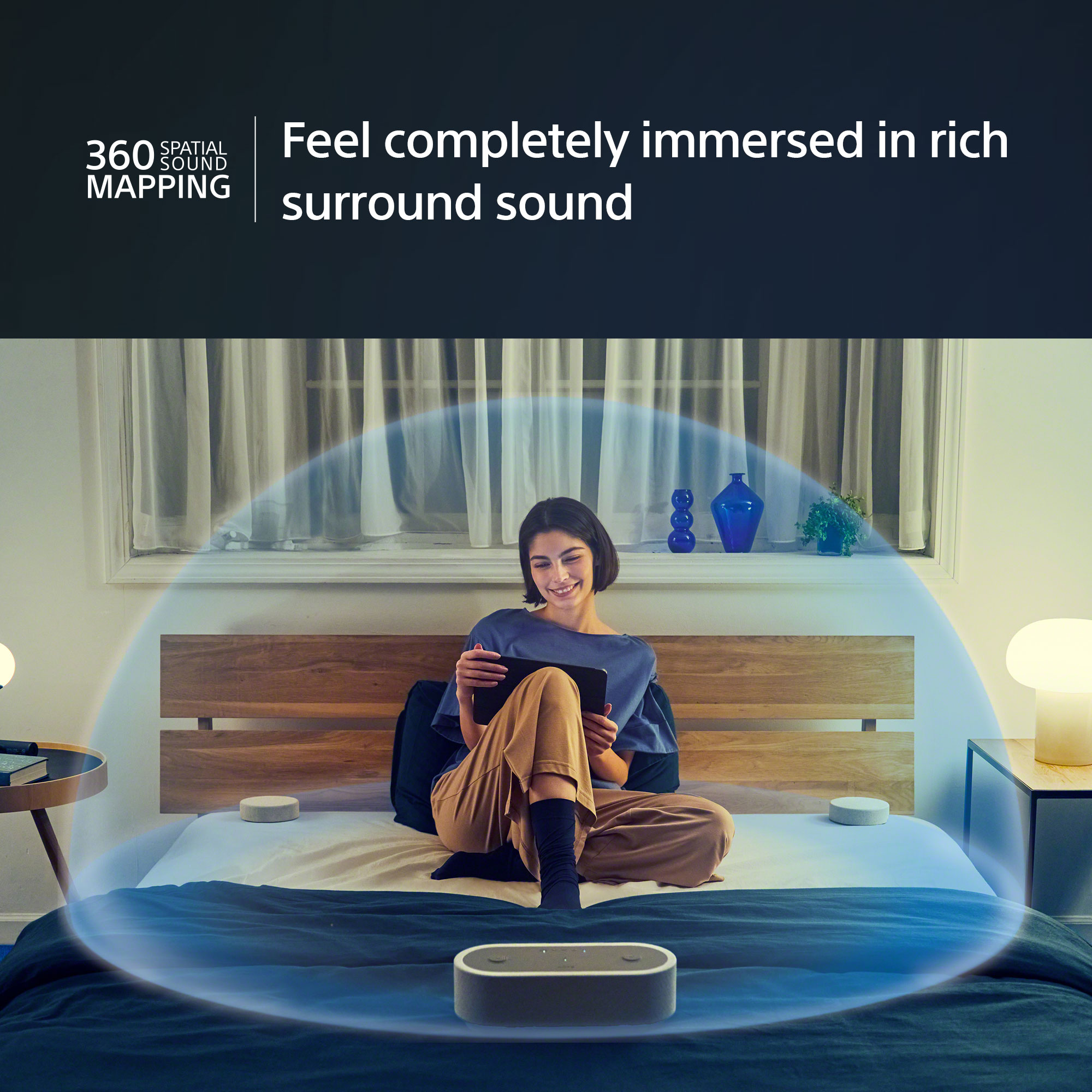 Sistem Home Theater portabil Sony HT-AX7, 360 Spatial Sound Mapping, 30 ore autonomie baterie, Bluetooth 5.2