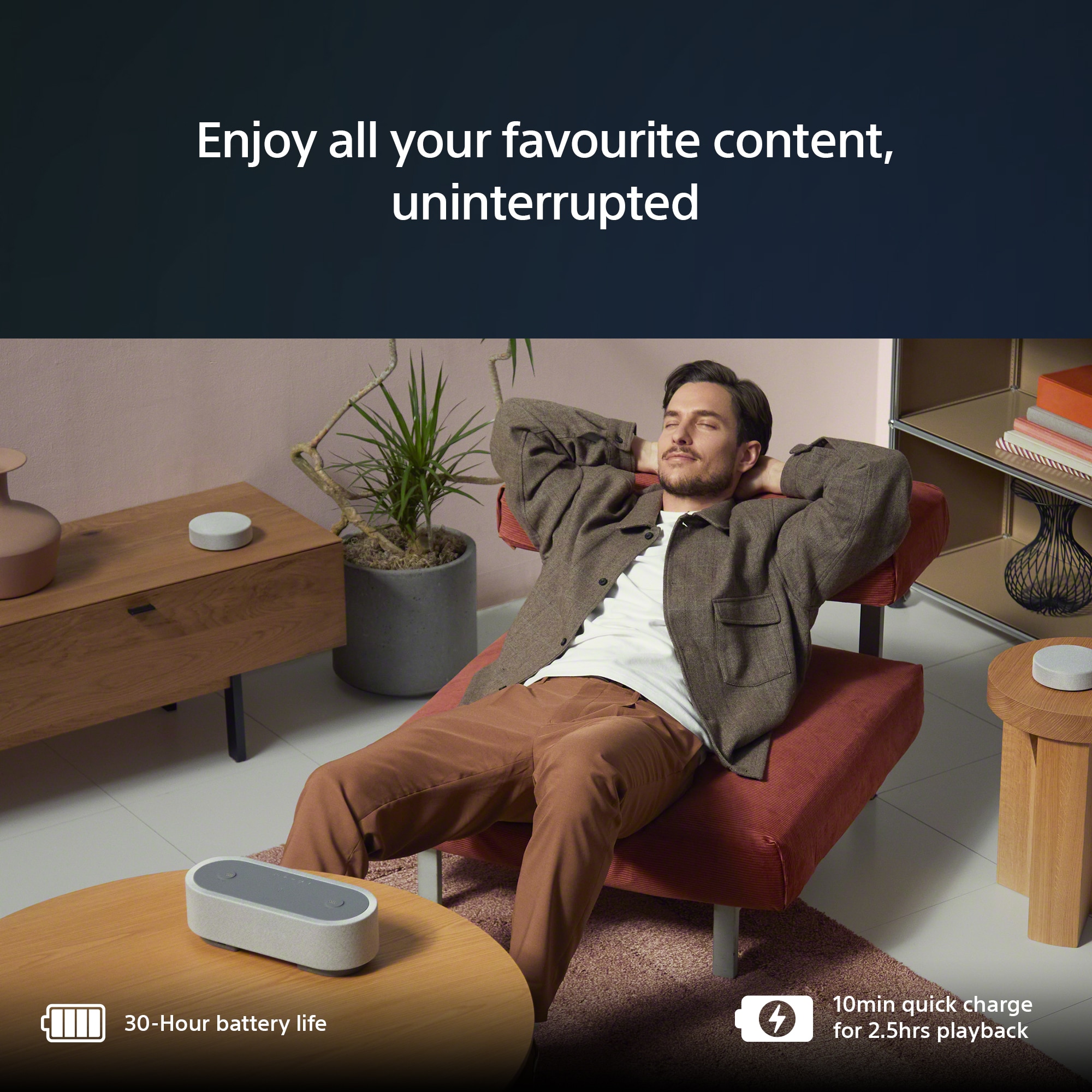 Sistem Home Theater portabil Sony HT-AX7, 360 Spatial Sound Mapping, 30 ore autonomie baterie, Bluetooth 5.2