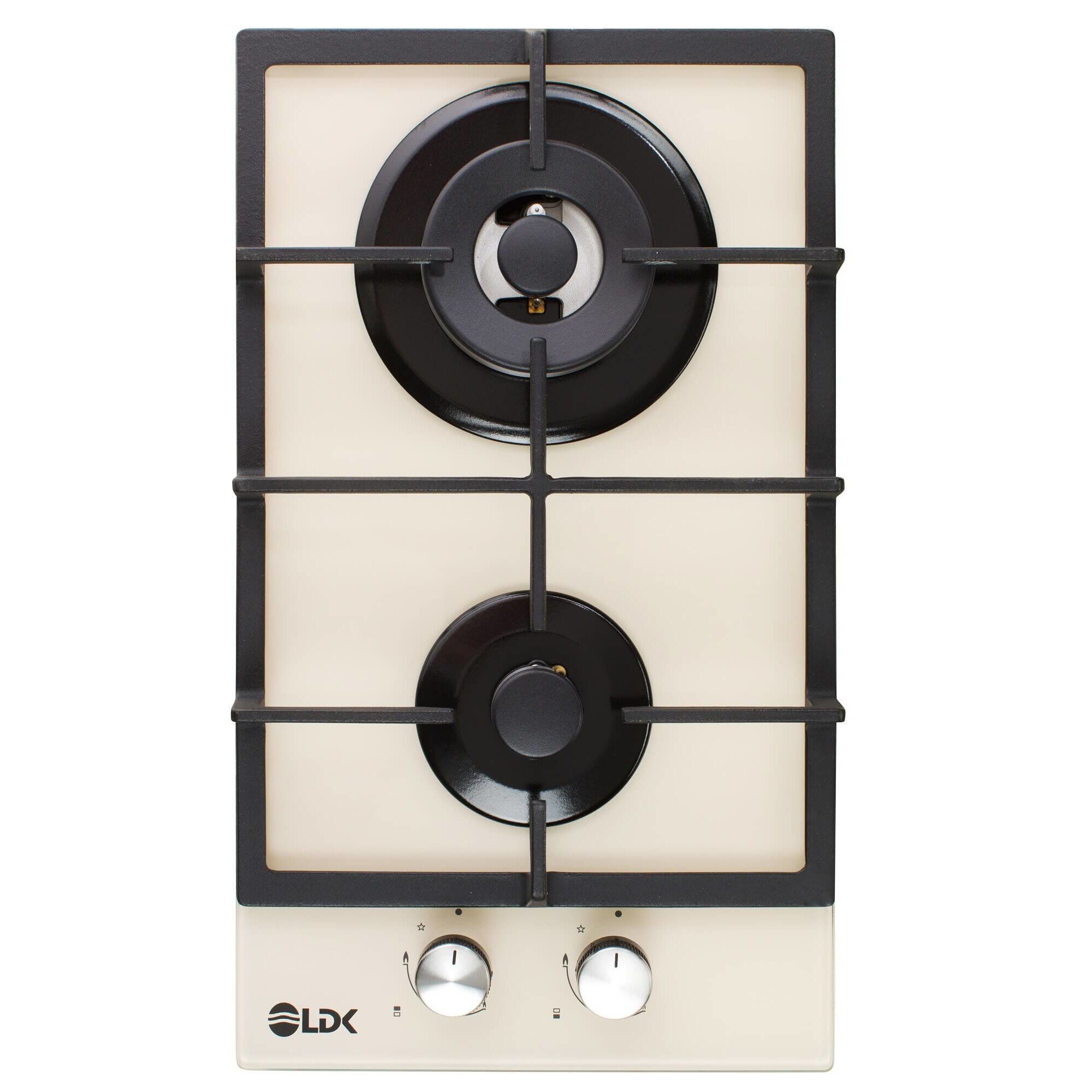 Plita incorporabila LDK Linares WOK JZ2BEIGE30,, Gaz, 2 arzatoare, Aprindere electrica, WOK, Gratar fonta, Siguranta, 30 cm, Bej