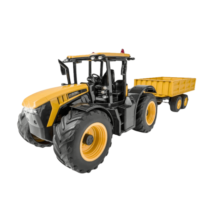 Трактор с дистанционно и самосвално ремарке JCB мащаб 1:16